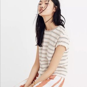 Madewell Radio Boxy Tee in Cohen Stripe Size M NWT